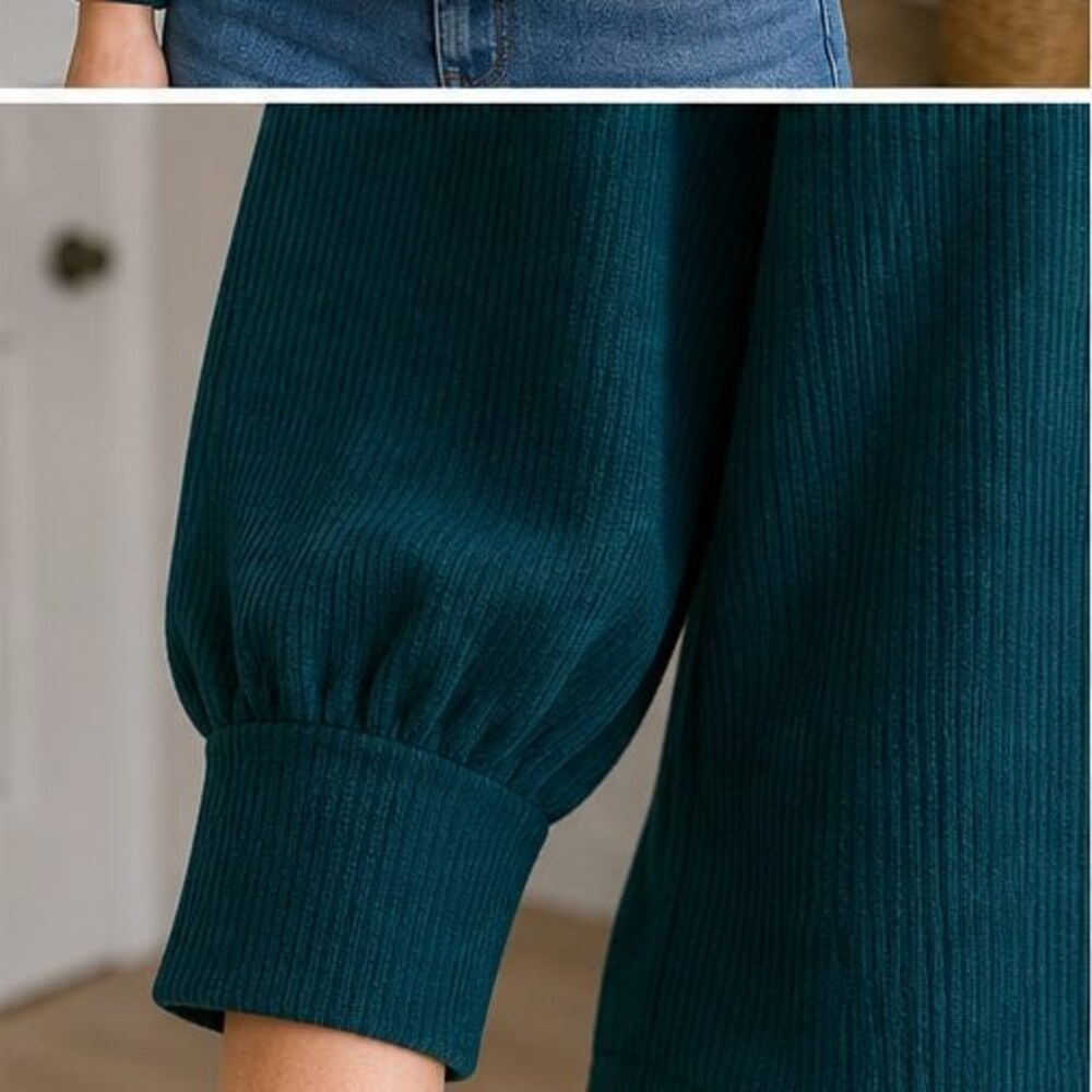 Teal Wrap Blouse - Picture 5 of 6